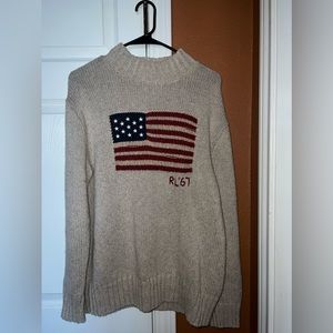 Women's Polo Ralph Lauren Beige/Cream Flag Sweater